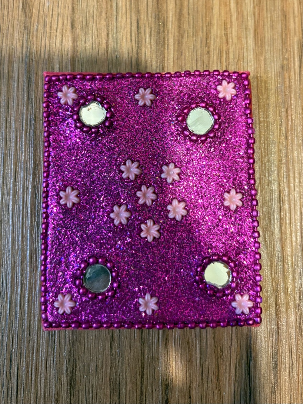 Vintage Pink and Purple Mini Glitter Notebook